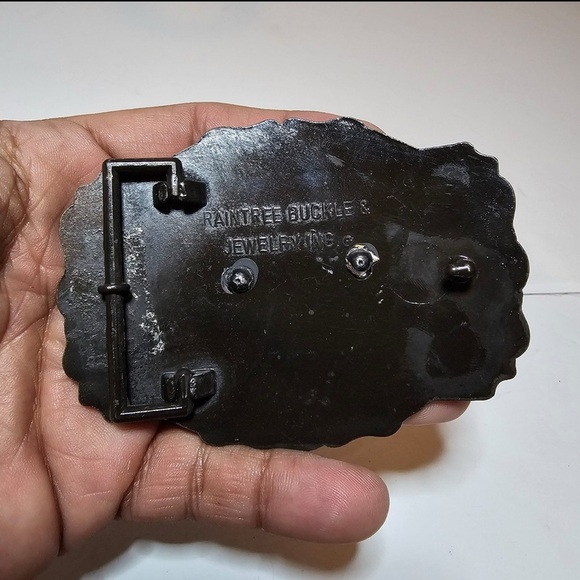 Vintgae Raintree Buckle & Jewelry Inc Quail Brass Unisex Belt Buckle Ornate - Picture 6 of 9